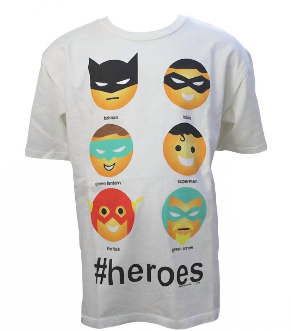 NEW JUNK FOOD kids #heroes emoji t-shirt in off-white